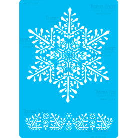 Трафарет многоразовый 15x20см Снежинка 1 #198, Фабрика Декора