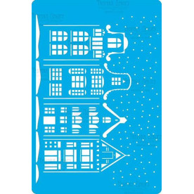 Трафарет багаторазовий 15x20см Зимовий Амстердам # 241, Фабрика Декору