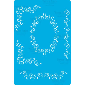 Трафарет многоразовый 15x20см Рамка завитки #262, Фабрика Декора