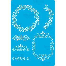 Трафарет багаторазовий 15x20см Квіткові рамки # 266, Фабрика Декору