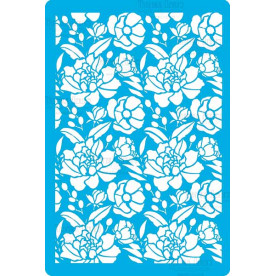 Трафарет багаторазовий 15x20см Квіти і пір'я фон # 311, Фабрика Декору