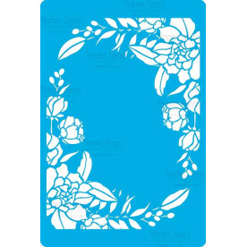 Трафарет багаторазовий 15x20см Квіткова рамка прямокутна # 312, Фабрика Декору