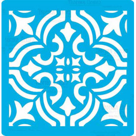 Трафарет багаторазовий 14х14см Ампір плитка 1 #325, Фабрика Декору