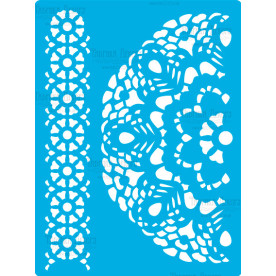 Трафарет многоразовый 15x20см Вязаная салфетка с бордюром #339, Фабрика Декора