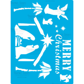 Трафарет многоразовый 15x20см Merry christmas #347, Фабрика Декора