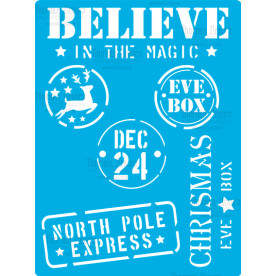 Трафарет многоразовый 15x20см Новогодние штемпели #351, Фабрика Декора