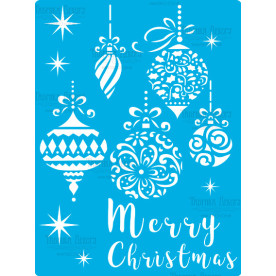 Трафарет багаторазовий 15x20см Ялинкові іграшки ажурні #352, Фабрика Декору