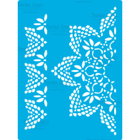 Трафарет багаторазовий 15x20см В'язана серветка з квітами #355, Фабрика Декору