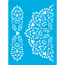 Трафарет многоразовый 15x20см Ажурная салфетка с бордюром #356, Фабрика Декора