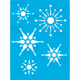 Трафарет багаторазовий 15x20см Різдвяні зірки #357, Фабрика Декору