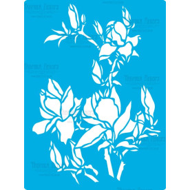 Трафарет многоразовый 15x20см Веточки магнолии #392, Фабрика Декора