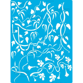 Трафарет багаторазовий 15x20см Ліани з листям #411, Фабрика Декору