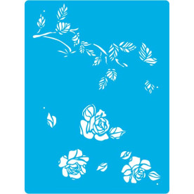 Трафарет многоразовый, 15 см x 20 см, Роза бордюр, #425, Фабрика Декора