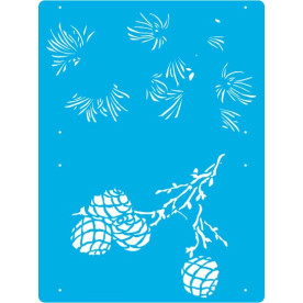 Трафарет багаторазовий, 15 см x 20 см, Шишки бордюр, #426, Фабрика Декору