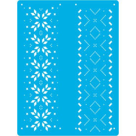 Трафарет багаторазовий, 15 см x 20 см, Вишиванка бордюр, #436, Фабрика Декору