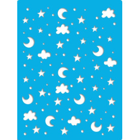 Трафарет многоразовый, 15 см x 20 см, Ночное небо, #445, Фабрика Декора