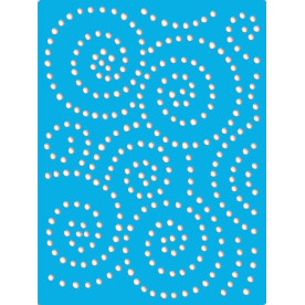 Трафарет многоразовый, 15 см x 20 см, Завитки дотсы, #450, Фабрика Декора