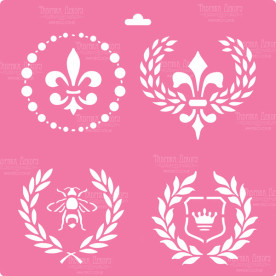 Трафарет многоразовый XL, 30х30см, Винтажные элементы #005, Фабрика Декора