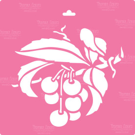 Трафарет багаторазовий XL, 30х30см, Гілка вишні # 008, Фабрика Декору