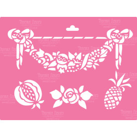 Трафарет багаторазовий XL, 30х30см, Тропічний орнамент # 012, Фабрика Декору