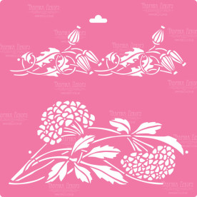 Трафарет многоразовый XL, 30х30см, Флоксы Арт Деко #015, Фабрика Декора