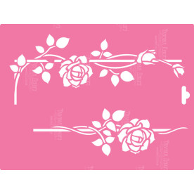 Трафарет багаторазовий XL, 30х21см, Плетиста троянда # 017, Фабрика Декору