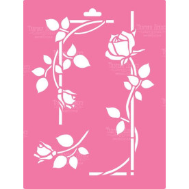Трафарет багаторазовий XL, 30х21см, Кучерява троянда # 018, Фабрика Декору