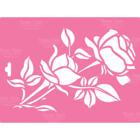Трафарет багаторазовий XL, 30х21см, Дві троянди # 025, Фабрика Декору