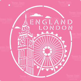 Трафарет многоразовый XL, 30х30см, Лондон #031, Фабрика Декора