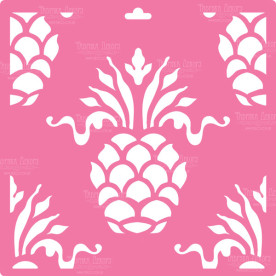 Трафарет багаторазовий XL, 30х30см, Ананас орнамент # 050, Фабрика Декору