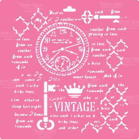 Трафарет многоразовый XL, 30х30см, Винтаж #054, Фабрика Декора