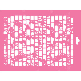 Трафарет многоразовый XL, 30х21см, Битый кирпич #079, Фабрика Декора