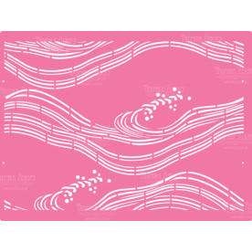 Трафарет багаторазовий XL, 30х21см, Морські хвилі # 080, Фабрика Декору