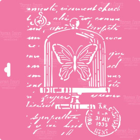 Трафарет многоразовый XL, 30х30см, Страничка из дневника #084, Фабрика Декора