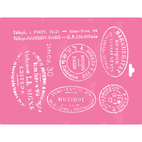 Трафарет багаторазовий XL, 30х21см, Поштові штемпелі # 087, Фабрика Декору