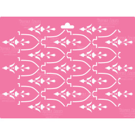 Трафарет багаторазовий XL, 30х21см, Решітка з квітами # 107, Фабрика Декору