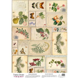 Деко Веллум (лист кальки з малюнком) Вінтажні листівки, А3, 90г / м², Фабрика Декору