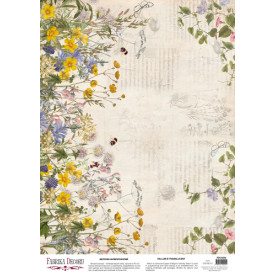 Деко Веллум (лист кальки з малюнком) Польові квіти, А3, 90г / м², Фабрика Декору