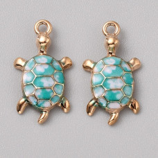 Подвеска с эмалью Черепаха голубая, 24х14 мм, 1 шт.