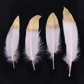 Набір гусячих пір'їн, колір рожевий та золотий, 17-22 см, 5 штук