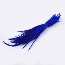 Набір пофарбованого гусячого пір'я, колір синій, від 15-25 см, 5 шт, товщина 4 мм