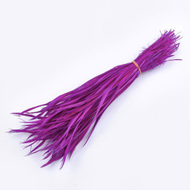 Набір пофарбованого гусячого пір'я, колір малиновий, від 15-25 см, 5 шт, товщина 4 мм.