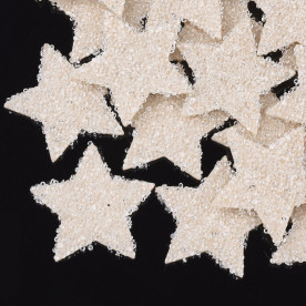 Декор на тканинній основі з бісером Зірочка, кремовий, 46х48 мм, 1 шт.