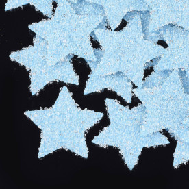 Декор на тканинній основі з бісером Зірочка, блакитний, 46х48 мм, 1 шт.