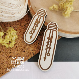 Набір дерев'яних фішок, Дві довгих лампочки, 62х17 мм, ScrapBox