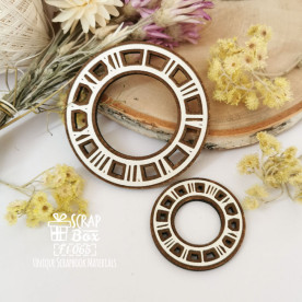 Набор деревянных фишек, Два циферблата, 65х65 мм, ScrapBox