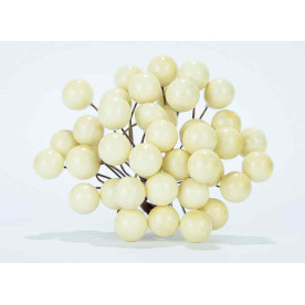 Калина лаковая, кремовий, 1 гілочка, 2 ягідки, 12мм