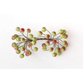 Каліна лакова, 12мм, колір зелено-червоний, 1 гілочка, 2 ягодки