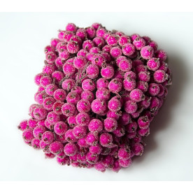 Калина декоративная в сахаре, малиновый, 1 веточка, 2 ягодки, 12мм