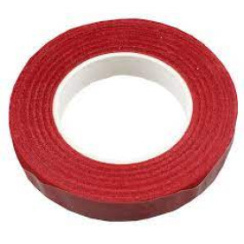 Флористична тейп-стрічка клейова, червоний, 1 рулон 22м, 12 мм